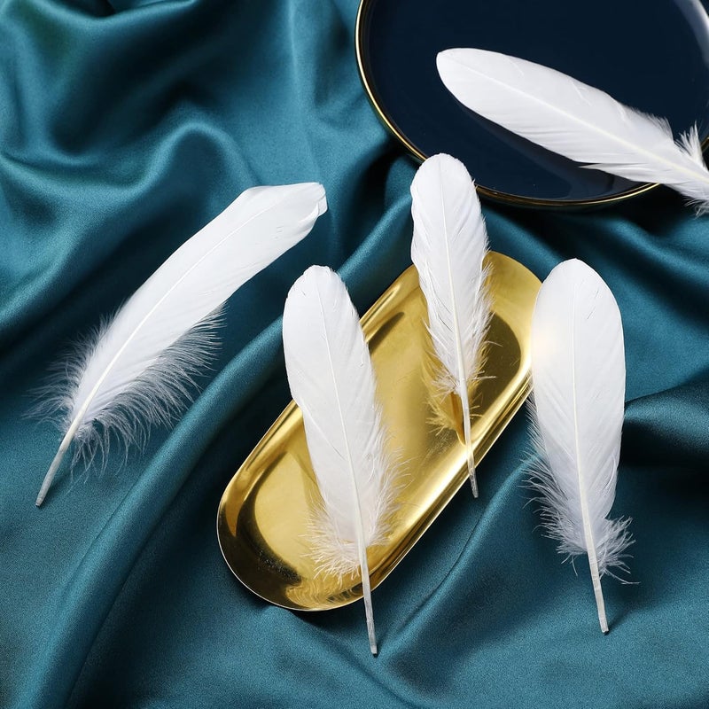 Ballinger Natural White Goose Feathers - 120Pcs 6-8 Inch Bulk Feathers for Crafts, Wedding centerpieces, Angel Wings and Dream Catcher - Image 4